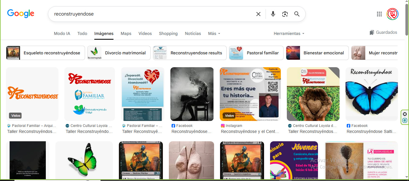 Reconstruyendose en búsquedas